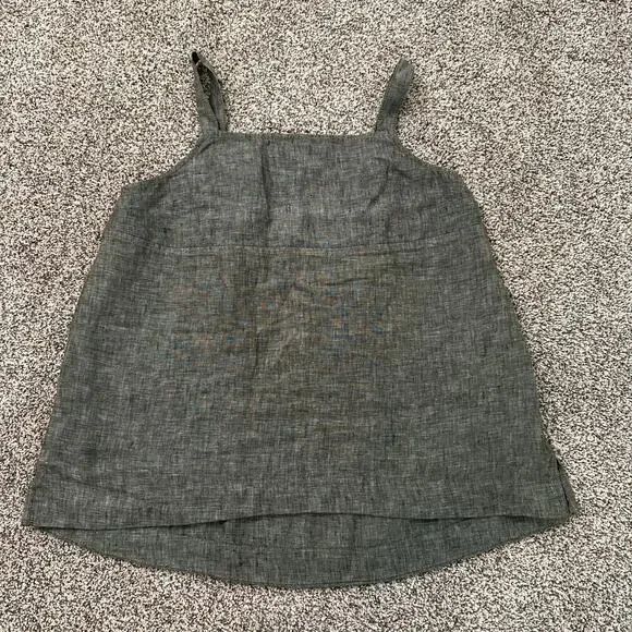 Athleta dark green sleeveless linen tank top size L - Picture 6 of 14